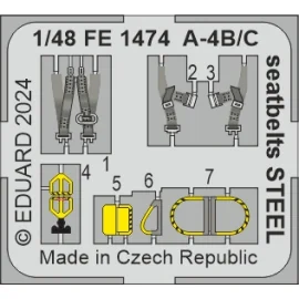 Douglas A-4B/C Skyhawk Skyhawk seatbelts STEEL 1/48 (designed to be used with Hasegawa and Hobby 2000 kits) SEPTEMBER RELEASE EX