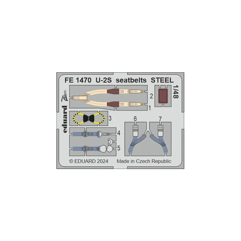 Lockheed U-2S seatbelts STEEL 1/48 (designed to be used with Hobby Boss kits) SEPTEMBER RELEASE EXPECTED TO BE IN STOCK LATE AUG