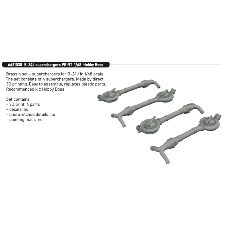 Consolidated B-24J Liberator superchargers PRINT 1/48 (designed to be used with Hobby Boss kits) SEPTEMBER RELEASE EXPECTED TO B