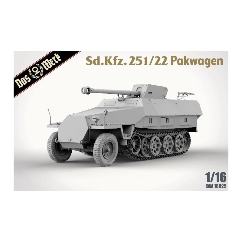 Sd.Kfz.251/22 with 75 mm Pak gun. Completely newly developed 7.5cm Pak3 optional sets of movable single track linksEarly or late