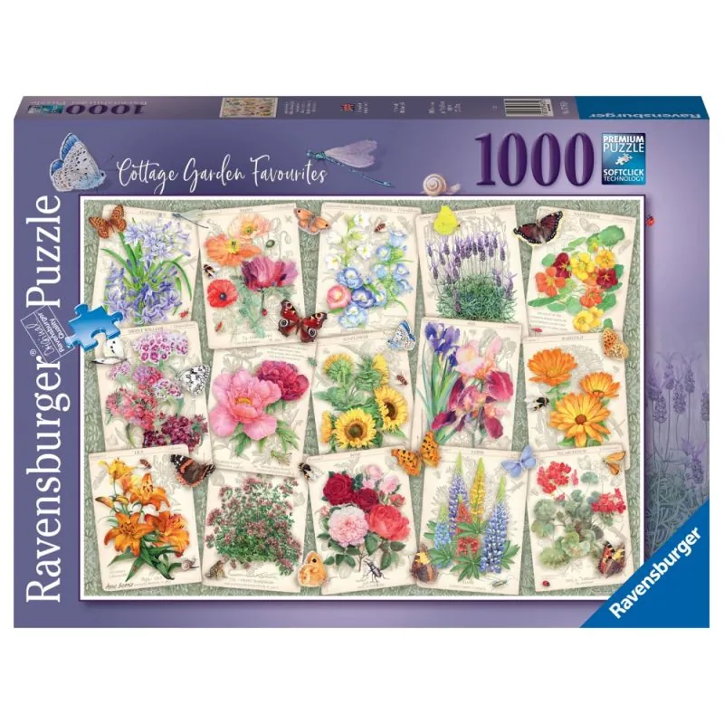 Puzzle 1000 p - Posters of garden flowers 