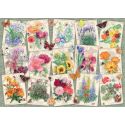 Puzzle 1000 p - Posters of garden flowers Jigsaw puzzle