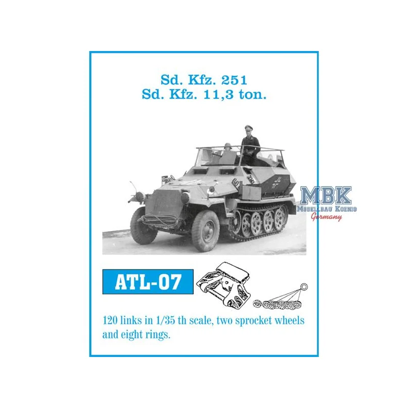 Sd.Kfz. 251, Sd.Kfz. 11 (3 to,) tracks 