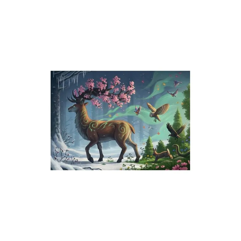 Puzzle 1000 p - The spring deer Jigsaw puzzle