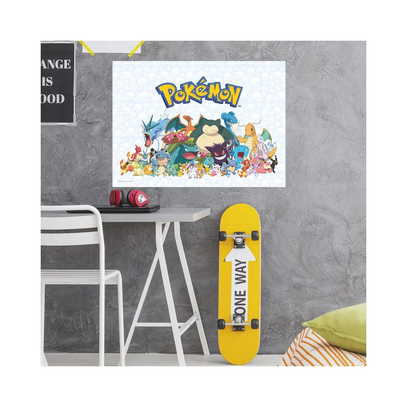 Pokemon Wall Sticker Giant Catch them all 91X63cm Album and stickers