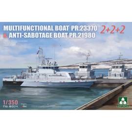 TAKOM MODEL: 1/350; MULTIFUNCTIONAL BOAT PR.23370 & ANTI-SABOTTAGE BOAT PR.21980 2+2+2 Model kit 