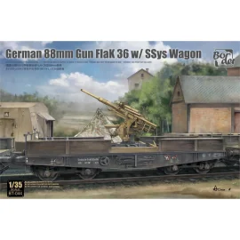 BORDER MODEL: 1/35; German 88mm Gun FlaK 36 with SSys Wagon with PE and metal barrel Model kit 