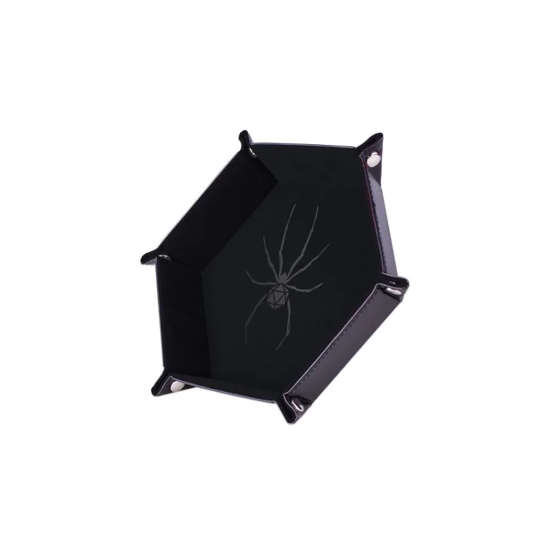 Dice track - Black Spider - 19 x 19 cm - Leather and velvet 