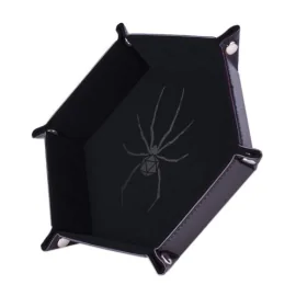 Dice track - Black Spider - 19 x 19 cm - Leather and velvet 