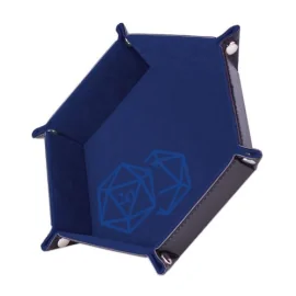 Dice track - D20 Dark blue - 19 x 19 cm - Leather and velvet 