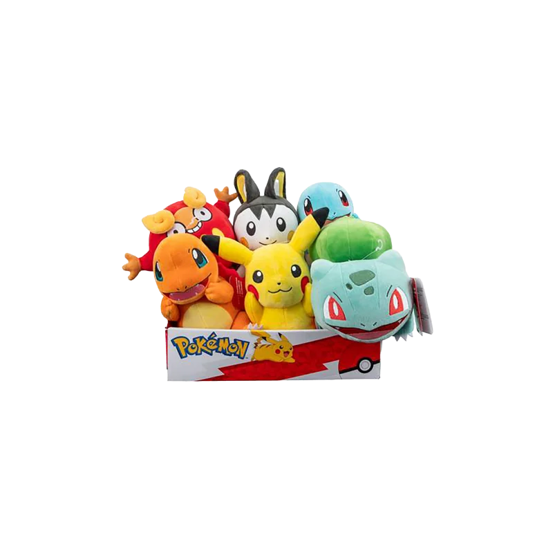 Pokemon - 20 cm plush toy assortment (Pikachu, Charmander, Bulbasaur, Squirtle, Darumarond, Emolga) 