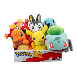 Pokemon - 20 cm plush toy assortment (Pikachu, Charmander, Bulbasaur, Squirtle, Darumarond, Emolga) 