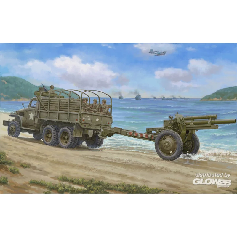 USA CCKW-352 Machine Gun Turret Version and M2A1 105MM Howitzer Model kit 