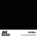 AK INTERACTIVE: Real Colors Flat Black RAL 9005 17 ml. Acrylic model paint