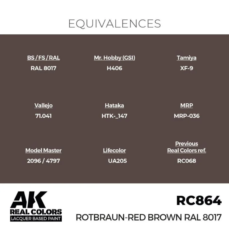 AK INTERACTIVE: Real Colors Rotbraun-Red Brown RAL 8017 17 ml. AK Interactive