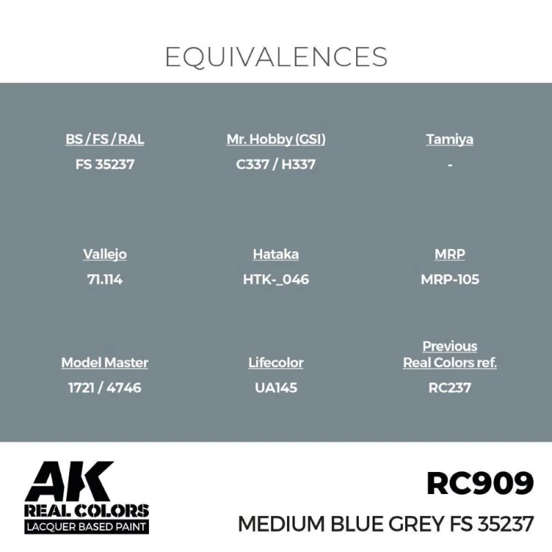 AK INTERACTIVE: Real Colors Medium Blue Grey FS 35237 17 ml. AK Interactive