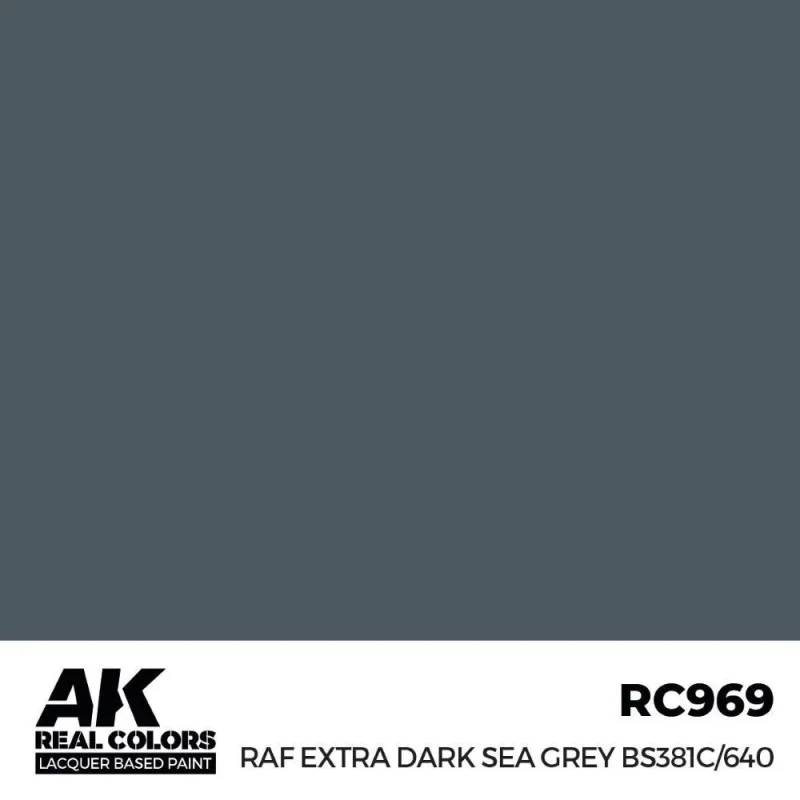 AK INTERACTIVE: Real Colors RAF Extra Dark Sea Grey BS381C/640 17 ml. Acrylic model paint