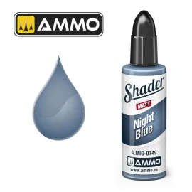 AMMO of MIG: MATT SHADER Night Blue 10mL Paint 