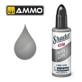 AMMO of MIG: MATT SHADER Navy Grey 10mL Paint 