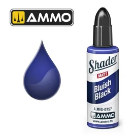 AMMO of MIG: MATT SHADER Bluish Black 10mL Paint 