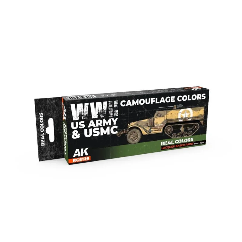 AK INTERACTIVE: Real Colors WWII US Army & USMC Camouflage Colors SET Paint 