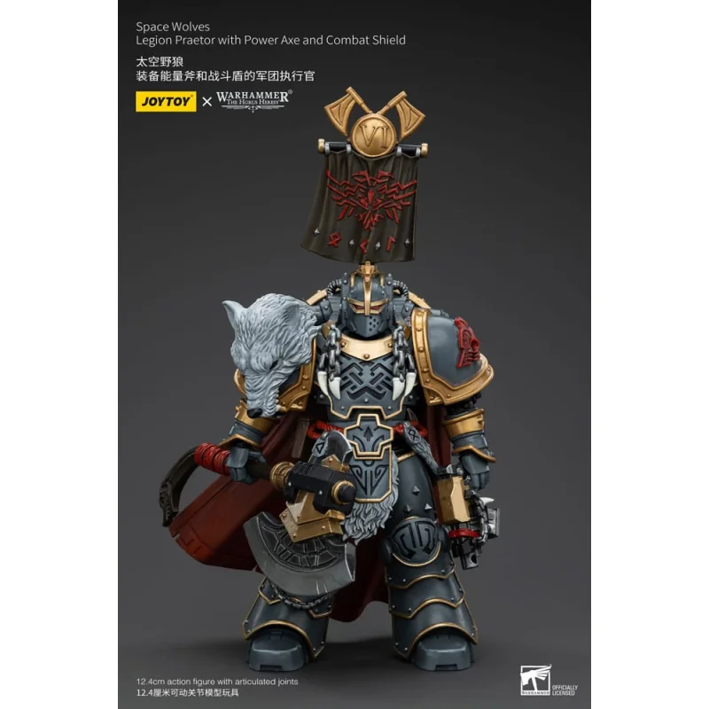 Warhammer The Horus Heresy Figure 1/18 Space Wolves Legion Praetor with Power Ax and Combat Shield 12 cm Figurine 