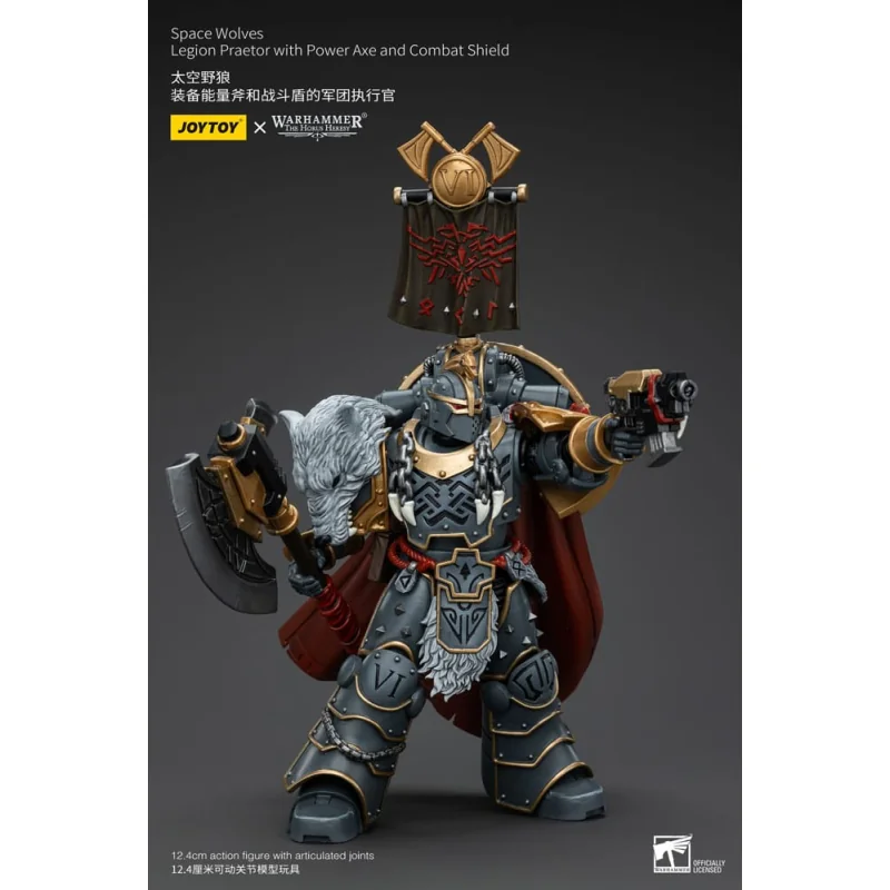 JT00133 Warhammer The Horus Heresy Figure 1/18 Space Wolves Legion Praetor with Power Ax and Combat Shield 12 cm