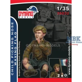 Little boy picking nose / waving flag Figures 