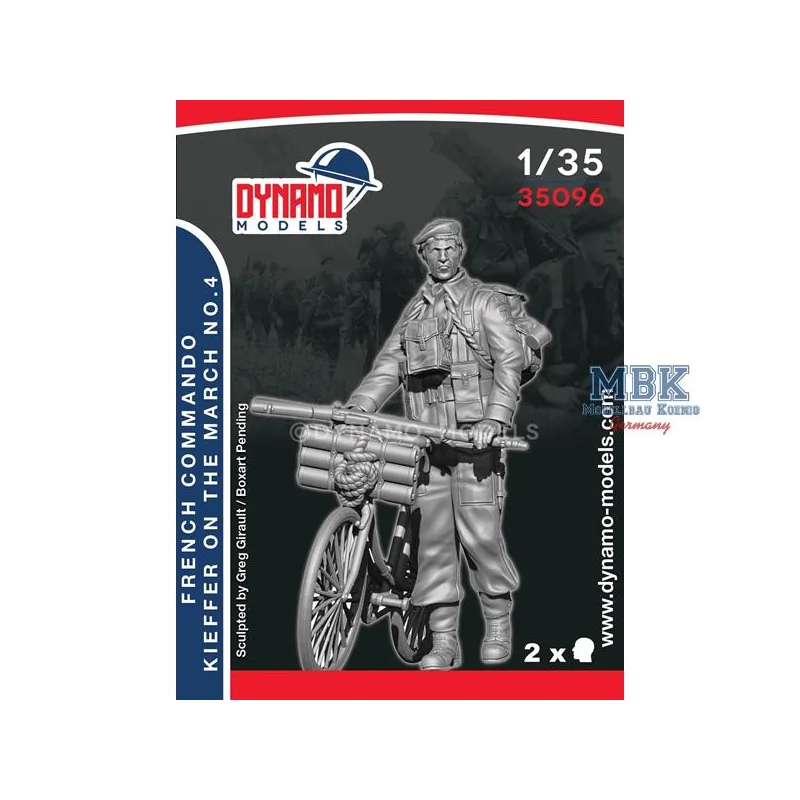 French Commando Kieffer Marching No.4 w/bicycle Figures 