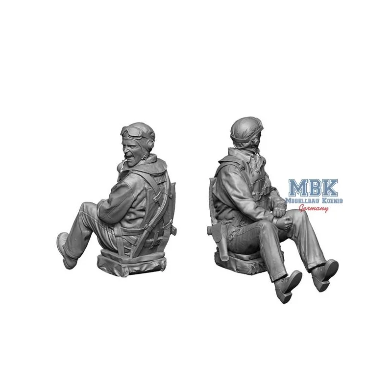 WW2 US Navy Pilot & Rear Gunner set 2 (Zeros) 1:72 Figures 