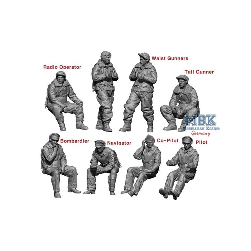 WW2 US B-17 Crew Set - 8 Figures 1:48 