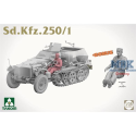 TAKOM MODEL: 1/35; Sd.Kfz.250² Box Sd.Kfz.250/1+Sd.Kfz.250/3"GREIF"+1/16 Erwin Rommel (Limited edition) Military model kit