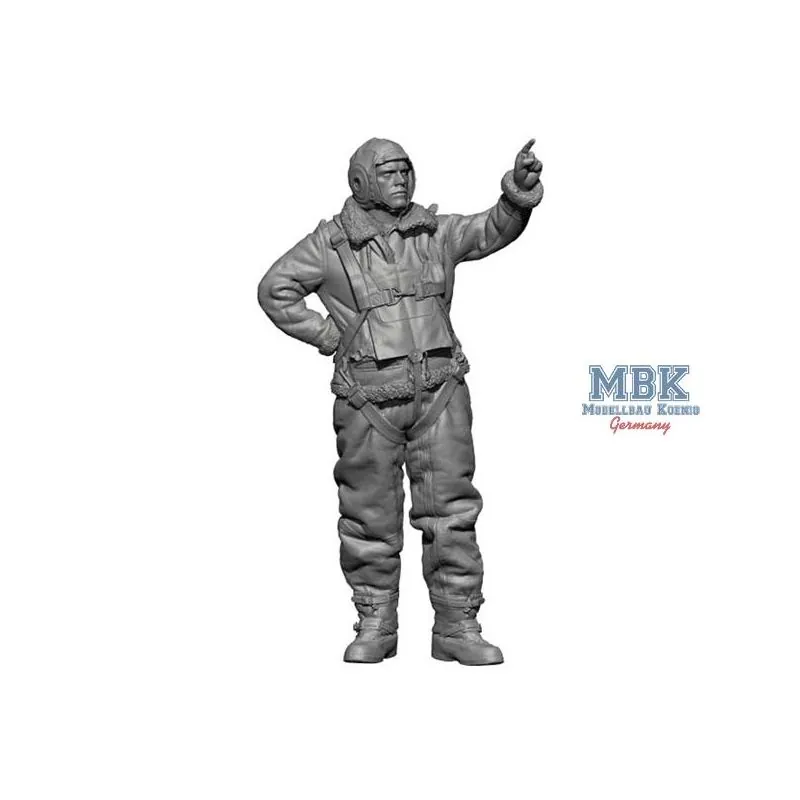 WW2 US Bomber Pilot + Crew on the ground 1:72 Figures 