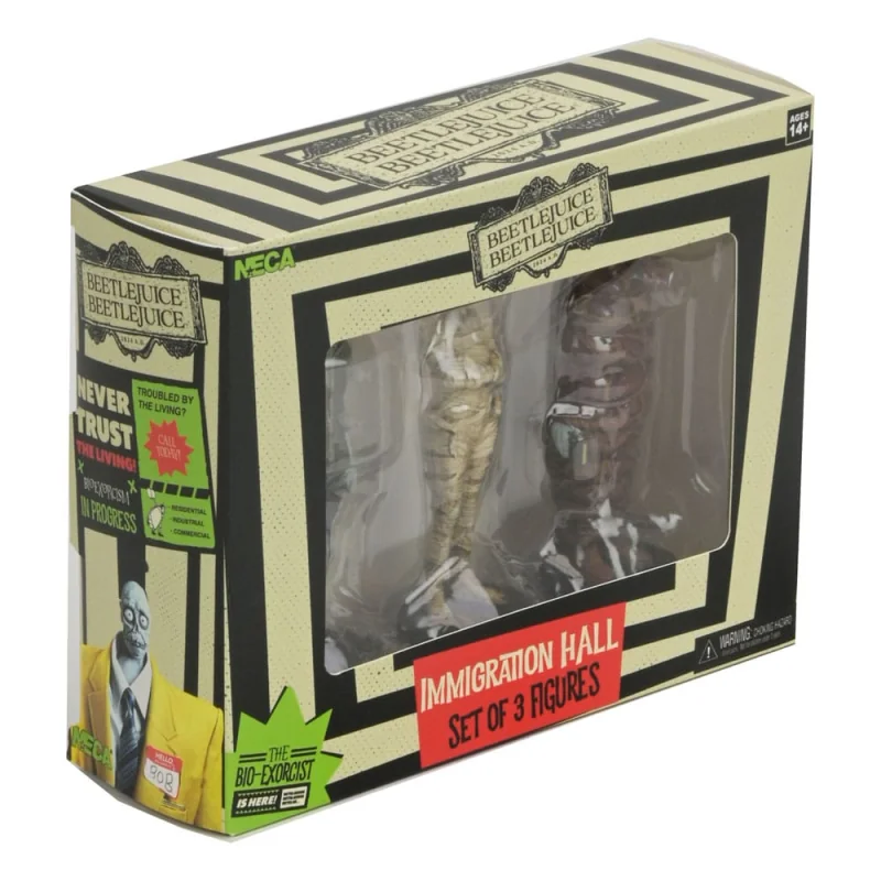 NECA60618-01 Beetlejuice Beetlejuice pack 3 Figures Immigration Hall 1 10 cm