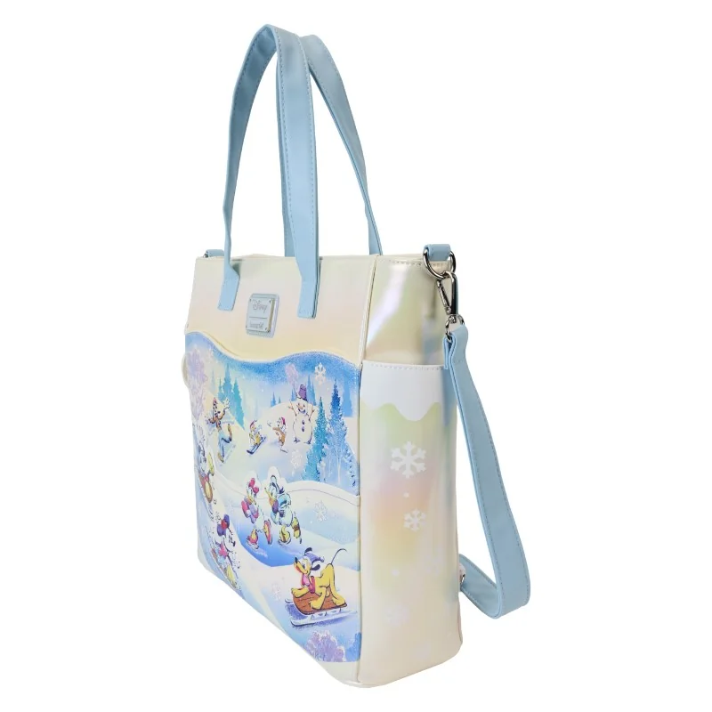 Disney Loungefly Mickey And Friends Winter Wonderland Scene Convertible Handbag Bag