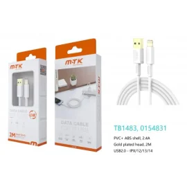 Cable for IPHONE, 2.4A - 2m TB1483 White 