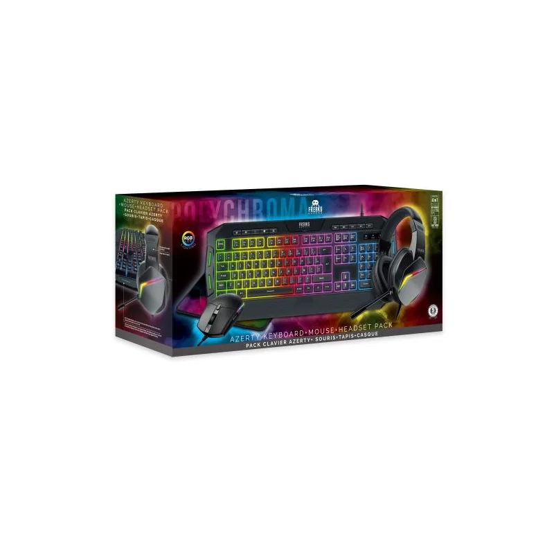 4in1 Polychroma Pack AZERTY Keyboard+Mouse+Mat+Headset - RGB Gaming Keyboard