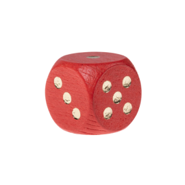 6-sided wooden dice - 25mm - Red 