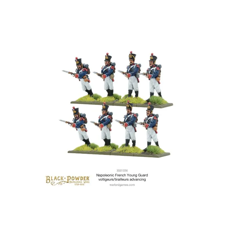 Napoleonic French Young Guard Voltigeurs/Tirailleurs Advancing Figurine games 