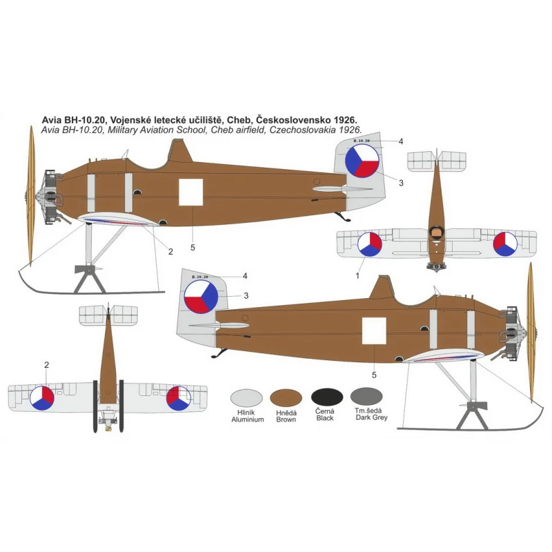 Avia B-10 'Ski' 1 kit - 1 scheme, bagged, cardboard header Airplane model kit