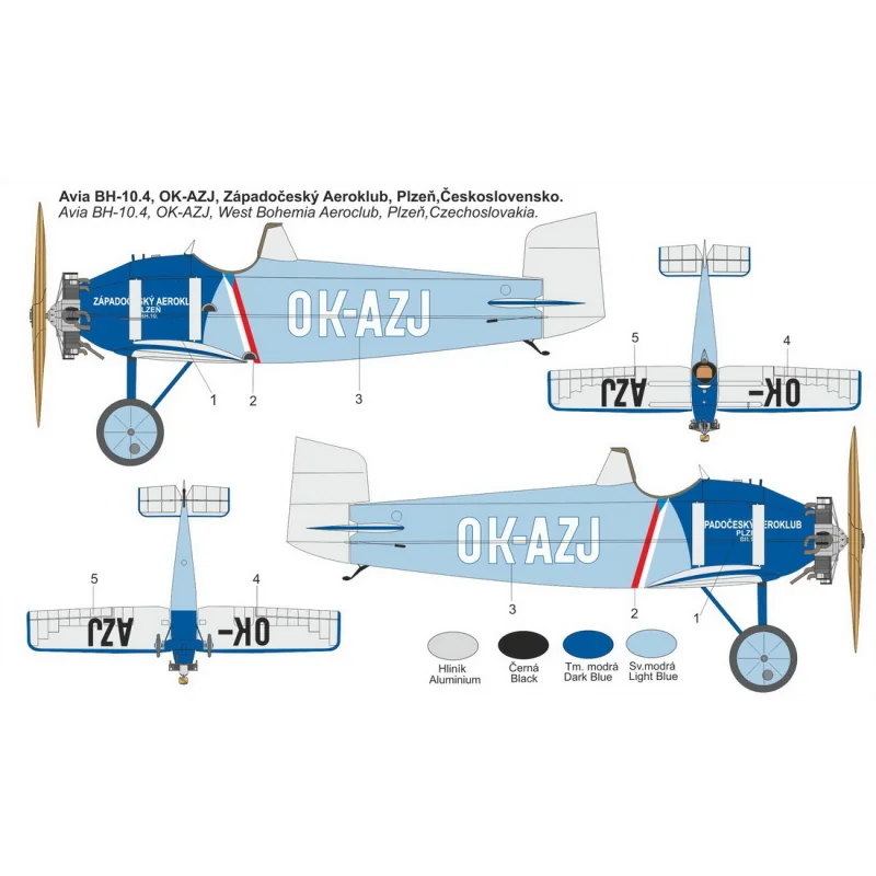 Avia BH-10 'OK-AZJ' 1 kit - 1 scheme, bagged, cardboard header Airplane model kit