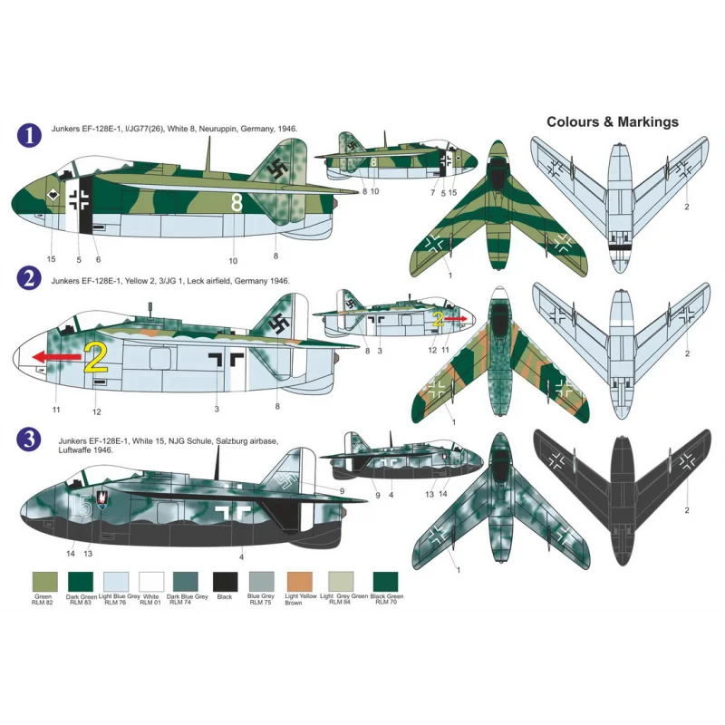 Junkers EF-128E-1 'Over Europe 1946' re-release, new decals Airplane model kit