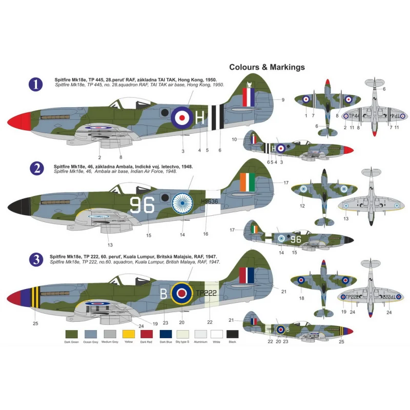 Supermarine Spitfire Mk.18e 'Asian Territory' -release, new decals Airplane model kit