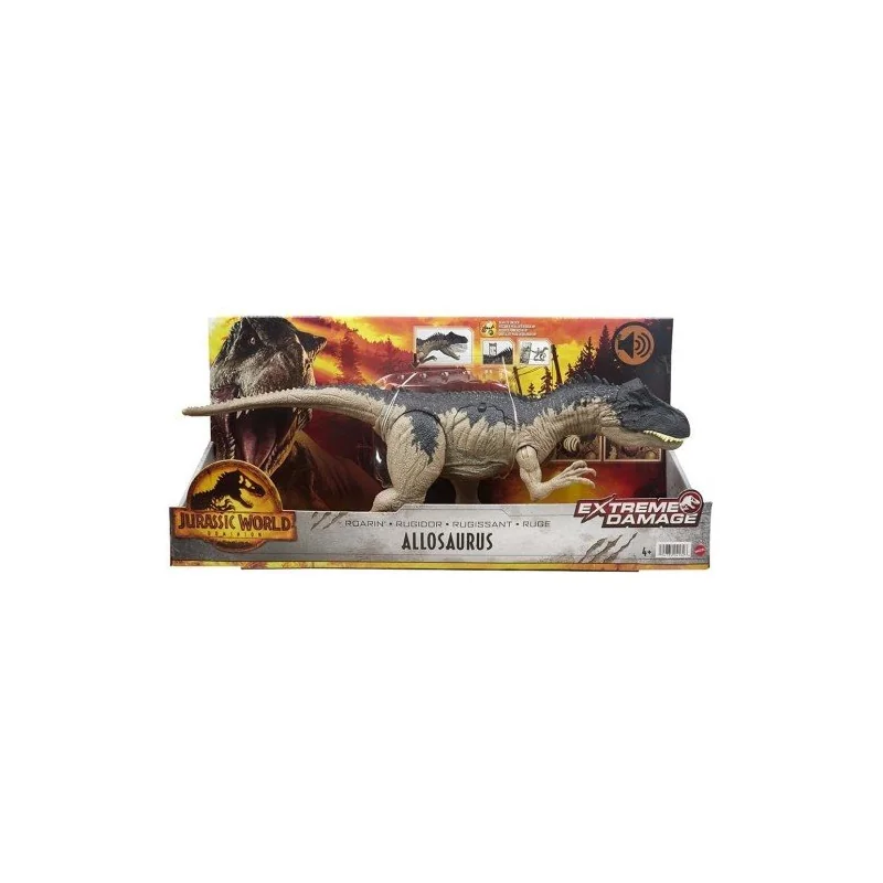 Mattel - Jurassic World Extreme Damage Roarin Allosaurus Figurine 