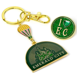 Emerald City Keychain and Pin Badge - Wicked 