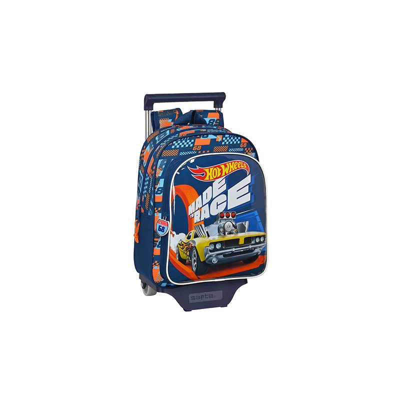 Blue wheeled schoolbag - Speed club - 27 x 33 x 10 cm - Hot Wheels 