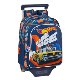 Blue wheeled schoolbag - Speed club - 27 x 33 x 10 cm - Hot Wheels 