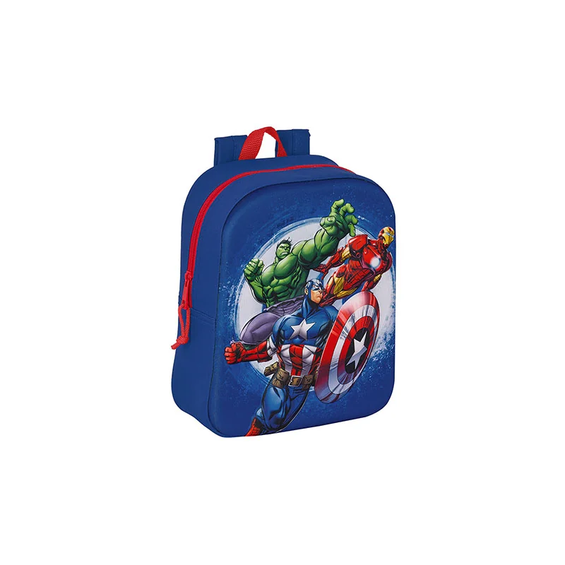 3D backpack - 27 x 22 x 10 cm - Hulk & Iron man & Captain America - Avengers 