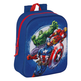 3D backpack - 27 x 22 x 10 cm - Hulk & Iron man & Captain America - Avengers 