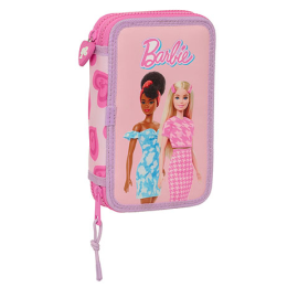 Double pencil case & stationery set (28 pieces) - Barbie 